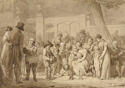 Compositorische tekening voor ingang van de Jardin Turc door Louis Leopold Boilly